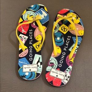 NWOT Kate Spade ♠️ Yellow Flip Flop Sandals Sz 9